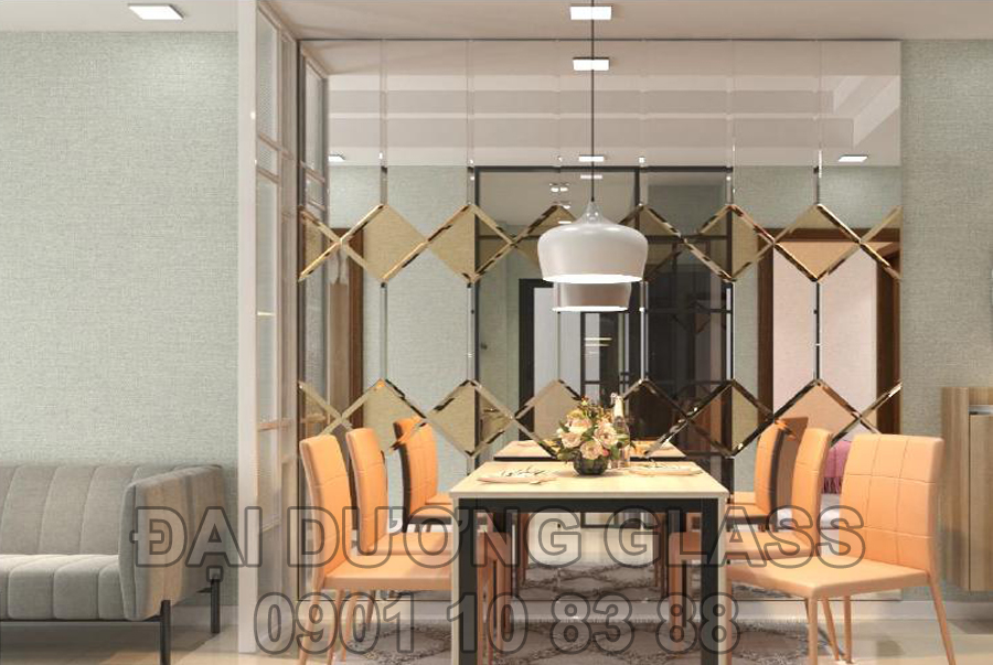 Gương dán tường trang trí bàn ăn 9