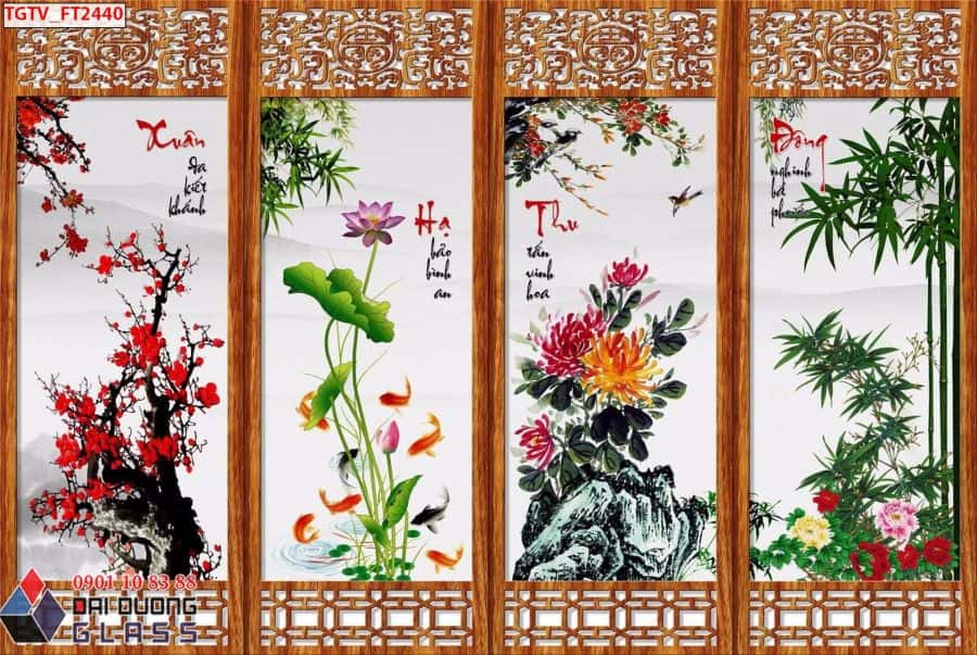 Tranh Kính Tứ Quý