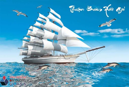 tranh kính ốp bếp phong cảnh biển
