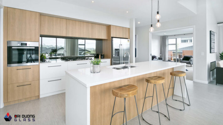 Tranh kính trang trí ốp bếp nội thất