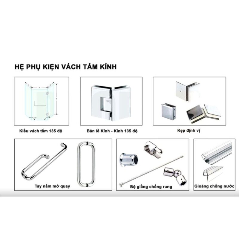 Phụ Kiện Vách Kính Nhà Tắm Gồm Những Gì? 1 Phụ kiện vách kính nhà tắm