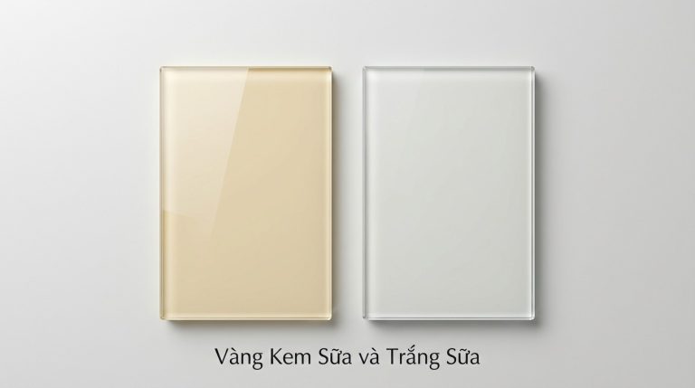 Kính Ốp Bếp Màu Vàng Sữa