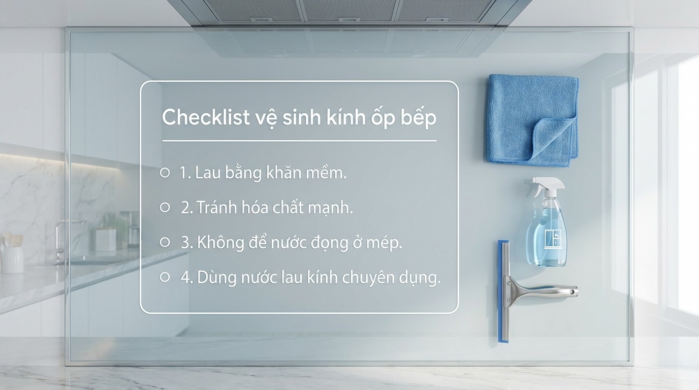 Kính Ốp Bếp Màu Trắng Kim Sa