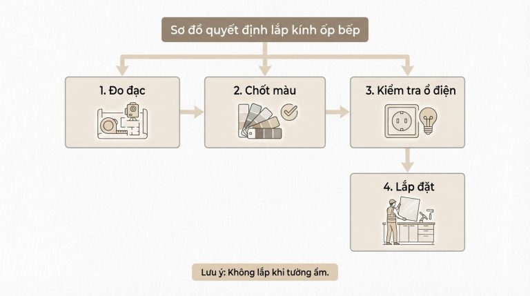 Kính Ốp Bếp Màu Be: Bảng Giá 2026, Thông Số Kỹ Thuật Và Hướng Dẫn Phối Màu