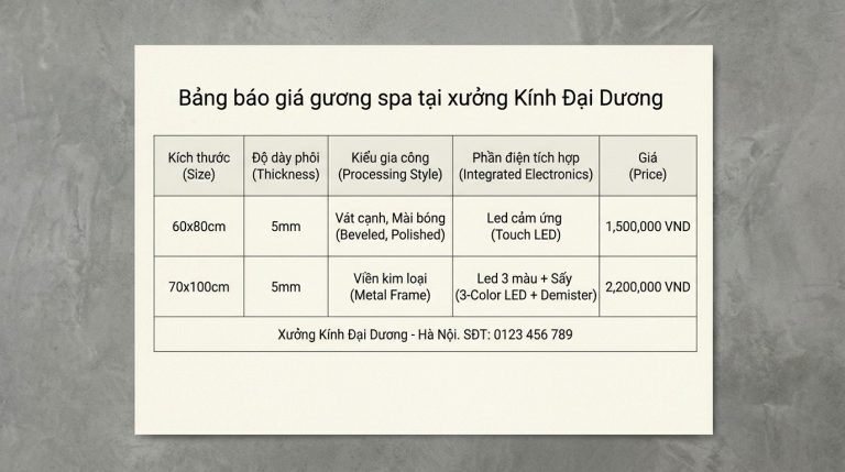 Gương Trang Trí Spa: Giá Xưởng Kính Đại Dương