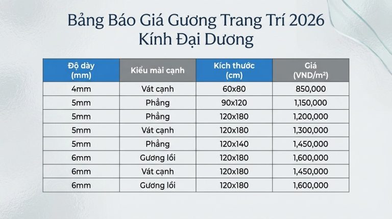 Gương Trang Trí Phòng Khách: Giá Xưởng Kính Đại Dương