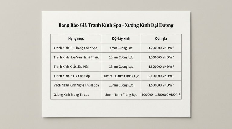 Tranh Kính Spa: Giải Pháp Trang Trí Không Gian Wellness & Beauty Chống Ẩm Mốc