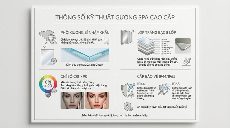 Gương Trang Trí Spa: Giá Xưởng Kính Đại Dương