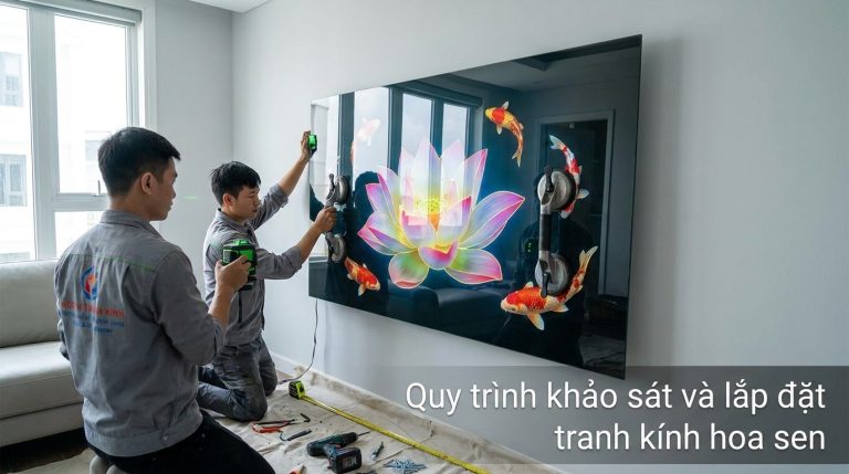 Tranh Kính Hoa Sen 3d In Uv