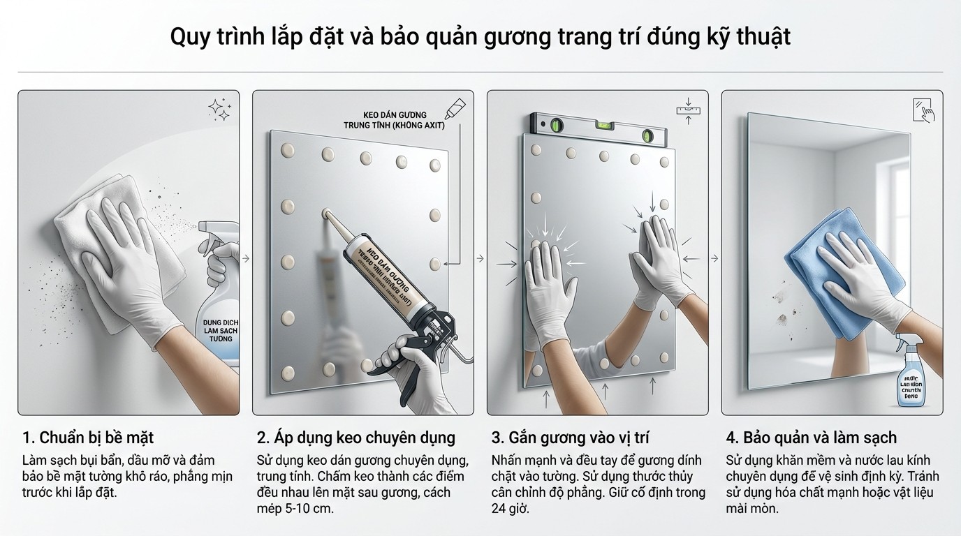Gương Trang Trí Phòng Khách: Giá Xưởng Kính Đại Dương