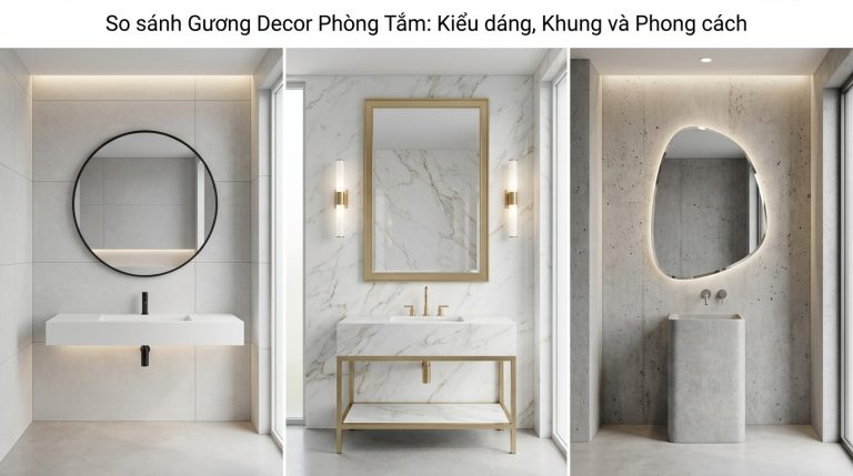 Gương Trang Trí Phòng Tắm: Giá Xưởng Kính Đại Dương