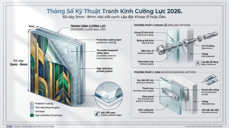 Tranh Kính Phòng Khách