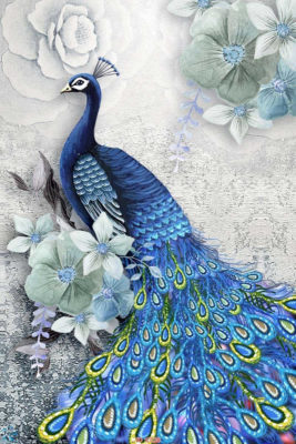 tranh kính 3d chim công