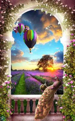 tranh kính 3d chim công