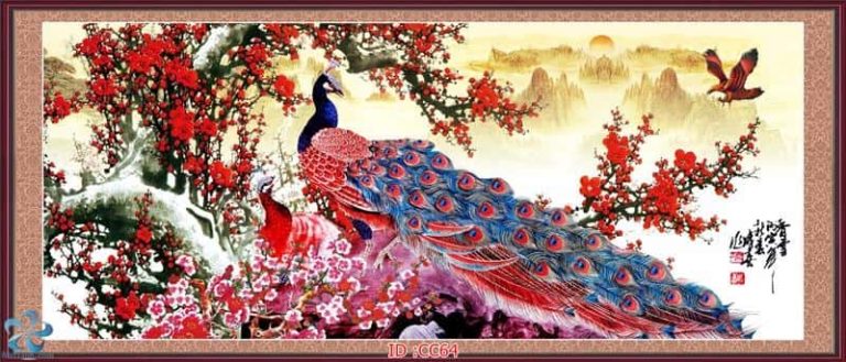 Tranh Kính 3D Chim Công – Tranh Ý Nghĩa Trên Tấm Kính 3D Hình Chim Công