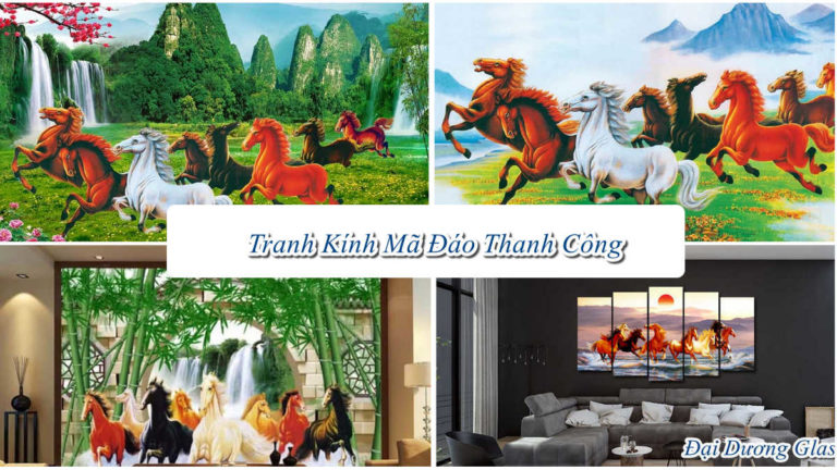 Tranh Kính 3D Mã Đáo Thành Công – Tranh 3D Có Ngựa Ắt Sẽ Thành Công