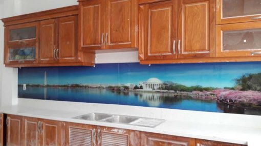 Tranh kính ốp bếp phong cảnh biển