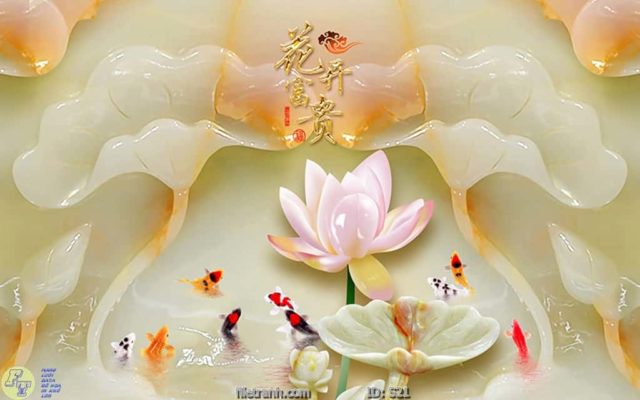 tranh kính cá chép cữu ngư quần hội