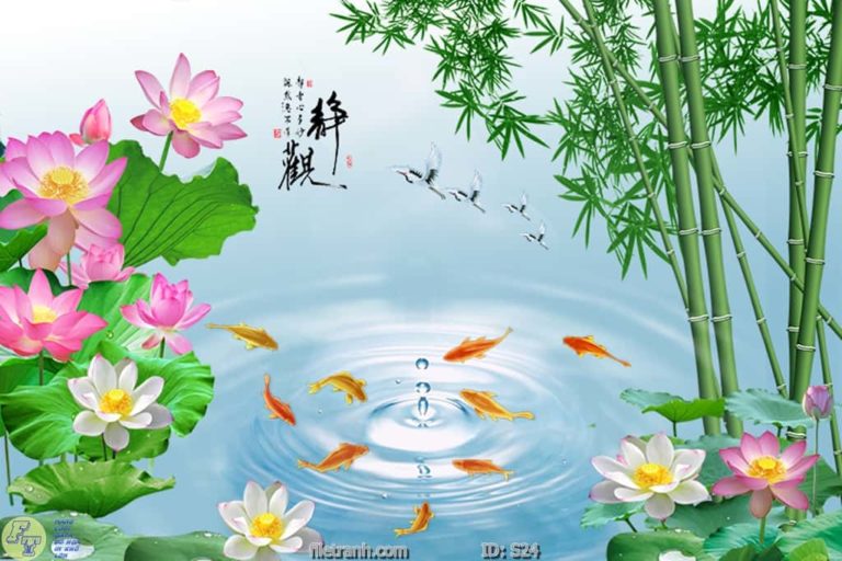 Tranh Kính Ốp Bếp Cá Chép