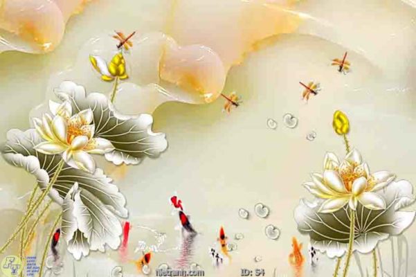 tranh kính cá chép cữu ngư quần hội