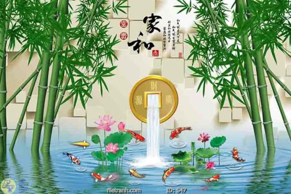 tranh kính cá chép cữu ngư quần hội