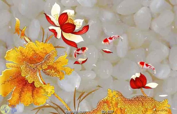tranh kính cá chép cữu ngư quần hội