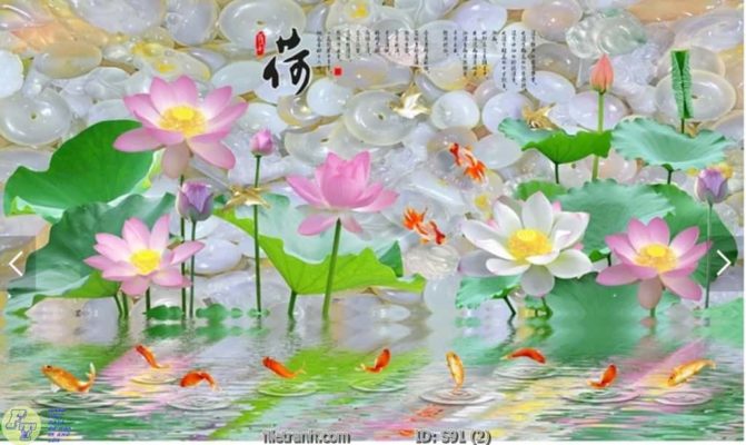 tranh kính cá chép cữu ngư quần hội