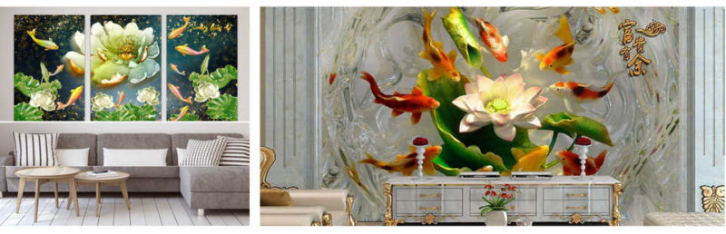 Tranh Kính Cửu ngư treo phòng khách