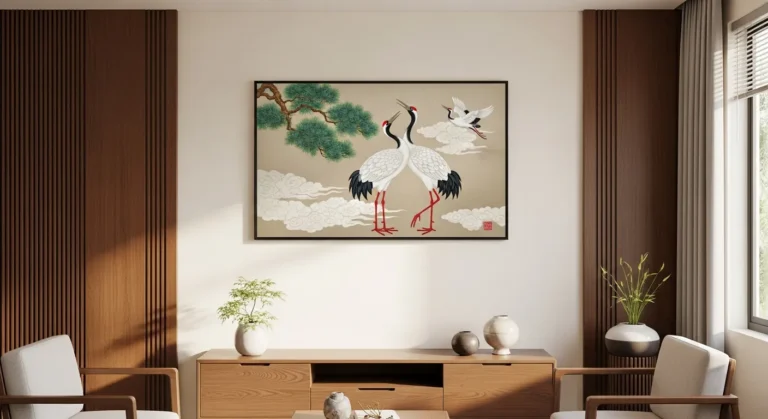 Tranh Chim Hạc Trong Phong Thủy