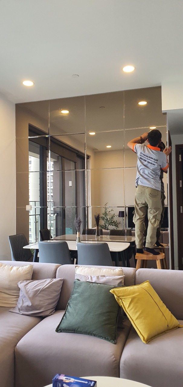 Thi công kính thuỷ ghép trang trí tại Thảo Điền