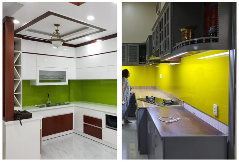 Thi công kính màu ốp bếp Tiền Giang