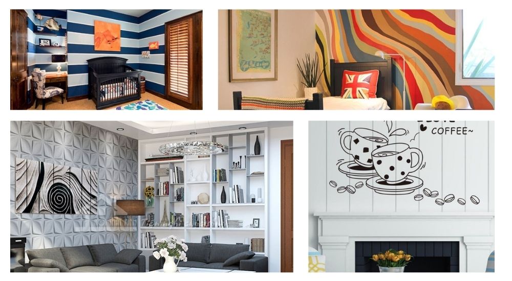 hoa văn trang trí tường tại phòng khách