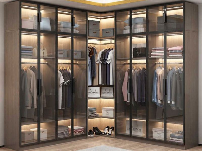 Tủ quần áo kính âm tường
