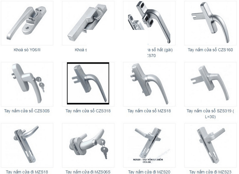 Bảng Báo Giá Thi Công Cửa Nhôm Xingfa Chính Hãng Cao Cấp 4 Phụ kiện lắp đặt tay nắm cửa nhôm Xingfa