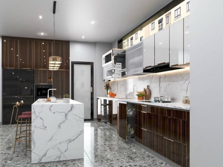 Gia công cánh kính tủ bếp